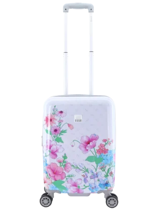 Walizka kabinowa ELLE Flower biała