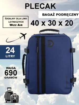 Plecak-torba kabinowa Discovery Andes navy 40x30x20
