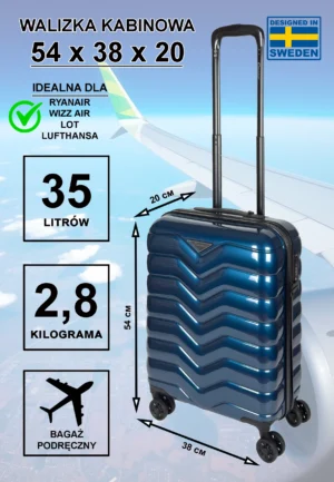 Walizka kabinowa Cavalet Smygehuk niebieska