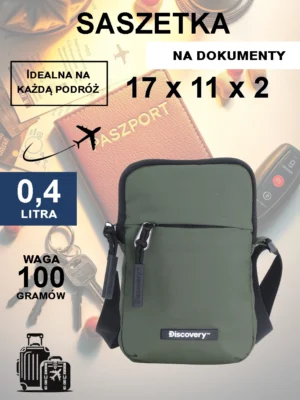 Saszetka na dokumenty Discovery Urban khaki